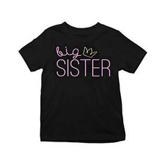 MISS POPULAR Big Sister Super Soft Short Sleeve T-Shirts for Big Sis Announcement, Promoted to Big Sister, Everyday Wear| Toddler to Big Girl Sizes (4T, Combo C) Size: 4.  Color: Multicolor.  Gender: female. Big Sis Announcement, Big Sister T Shirt, Promoted To Big Sister, Summer Baby Clothes, Sister Tshirts, Big Sis, Kids Outfits Girls, Big Girl, Baby Shirts