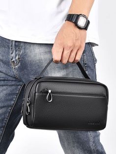 1Pc Large Capacity Black Clutch Bag Black Bag Hand Bag Office Supplies Vintage Gift For Men Storage Men Gift For Husband Dad Gift Valentines Gift Summer Bag Fashionable Handbag Men Gifts Makeup Bag Student Multi-Functional Outdoor Fashionable Casual Dad Gifts Boyfriend Gifts Goyard Handbags Vacation Funny Gifts Coin Purse Travel Christmas Holiday Thanksgiving Gifts For Men Chest Bag For Men Side Bags For Men Satchel Bag Leather Bag Hobo Bag Hip Bag Black    Pu Plain    Men Bags, size features ar Men Handbag, Goyard Handbags, Black Clutch Bag, Handbag Men, Men Clutch Bag, Black Clutch Bags, Man Clutch, Mens Toiletry Bag, Back To School Bags