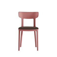 a pink chair with a grey seat and back