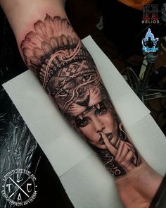 Loco Tattoo, Wolf Girl Tattoos, Aurora Tattoo, Forearm Tattoo Girl, Lion Forearm Tattoos, Tattoo Uk, Lion Tattoo Sleeves