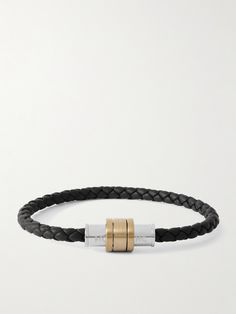 Montblanc’s jewellery often nods to its heritage – this bracelet, for example, is inspired by the design of its ‘1858 Geosphere’ watch collection. It’s woven from supple leather and secures with a silver and gold-tone magnetic fastening engraved with the logo. Leather Bracelet For Men, S Aesthetic, Bracelet For Men, Watch Collection, Mr Porter, Bracelets For Men, Calf Leather, Leather Bracelet, Porter