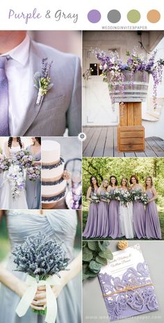 purple and gray wedding color scheme