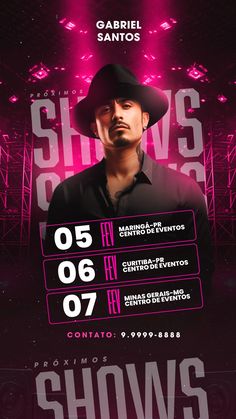 an event poster for the show shows with a man wearing a cowboy hat and black shirt