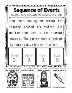 the sequence of events worksheet for students to learn how to read and write