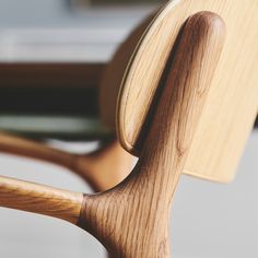 a close up view of a wooden chair