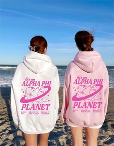 A reminder to others who runs this world ;) -- Alpha Phi's of course! Soft, cute, and trendy, this Alpha Phi sorority hoodie will quickly become your go-to cozy sweatshirt! Use the drop downs to specify your desired hoodie color and select your size (SM-4XL). This listing is for Alpha Phi. Please use our search bar or side bar on our main page to find this design in your organization. If you do not see your organization, please send us a message and we can customize any design for you. Thank you! ♥ SIZING ♥ Unisex Sizing- For a more feminine, fitted look we recommend getting your size. For a more oversized look, we recommend sizing up. ♥ SHIP TIME ♥ Items may take up to 7 business days to process before shipping. Shipping time is (on average) an ADDITIONAL 2-5 business days. Shipping times Delta Zeta Sorority, Alpha Epsilon Phi, Theta Phi Alpha, Sigma Delta Tau, Sorority Sweatshirts, Phi Sigma Sigma, Alpha Sigma Tau, Delta Phi Epsilon, Side Bar