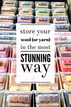 Yarn storage ideas Embroidery Yarn Storage, Needle Felting Organization, Needle Felting Storage Ideas