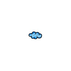 a blue cloud floating in the sky on a white background