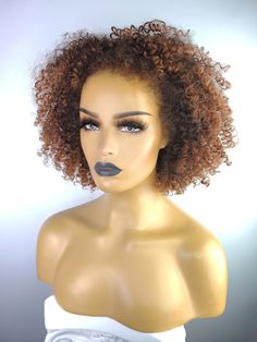 Tapered Afro, Curly Highlights, Curly Afro Wig, Shaved Side Hairstyles, Crochet Wig, Curly Bob Wigs, Afro Wigs, Cap Fits, Curly Afro