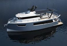 a large white boat floating on top of a body of water