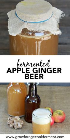 homemade apple cider beer recipe in a mason jar