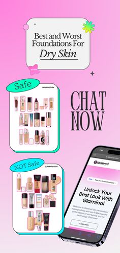 Welcome to Glaminai! Can't afford your own glam team at the moment? We got you! Innovating beauty with AI, we offer personalized makeup advice tailored just for you. We're here every step of the way to help you feel amazing. Foundations For Dry Skin, Glam Team, Foundation For Dry Skin, Makeup Advice, Foundation