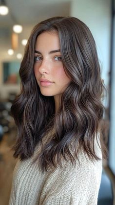 Brunette Hair Chocolate Brown, Dark Brown Demi Permanent, Dark Base Hair Color, Deep Ashy Brown Hair, Fall Black Hair Color, Cool Dark Brunette Hair Color, Single Color Brunette Hair, Cool Toned Brunette Hair Color, Dark Chocolate Brunette Hair