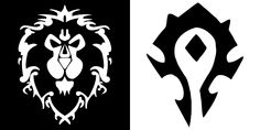 an image of two different designs on the same side of a black and white background