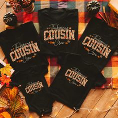 ⭐️ For customized shirts go here: https://wordybunnyboutique.etsy.com/listing/1789205172/custom-cousin-thanksgiving-shirts-cousin Cousin Crew Shirts, Matching Cousin Shirts for Kids through adults! Shop with Confidence! We are a 5-Star Rated Shop! Step up your cousin Thanksgiving by stepping into these "Cousin Crew" t-shirts! These eye-catching shirts feature a bold, on-style, design and font.  Made from high-quality, comfortable fabric, they are perfect for family gatherings, reunions, or just Cousins Shirts Ideas, Cousin Thanksgiving, Matching Cousin Shirts, Cousins Shirts, Cousin Crew Shirts, Cousin Shirts, Family Tshirt, Customized Shirts, Cousin Crew