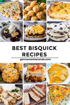 the best bisquick recipes for breakfast, brunch and desserts with text overlay