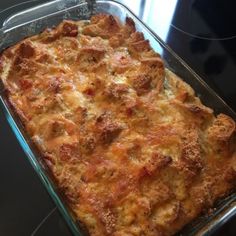 a casserole dish is sitting on top of the stove and ready to be eaten