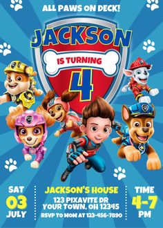 the paw patrol birthday party is coming up