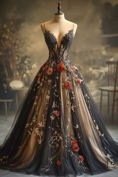 Wedding Dresses Whimsical, Gothic Wedding Dress, Fantasy Dresses, Fantasy Gowns, Fairytale Dress, Dreamy Dress, Fantasy Dress, Black Wedding Dresses, Gala Dresses