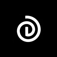 the letter d is made up of white letters and black background, with an arrow in the center