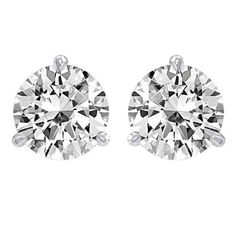 1.25 Carat GIA Certified Platinum Solitaire Diamond Stud Earrings Round Brilliant Shape 3 Prong Screw Back (G Color, VS2 Clarity) 1 Carat Diamond Earrings, Martini Set, Diamond Earrings Design, Latest Jewellery Trends, Solitaire Studs, Earrings Round, Promise Rings For Her