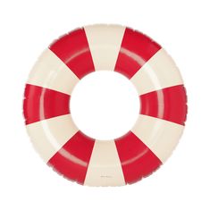 an inflatable life preserver is shown on a white background with red and white stripes