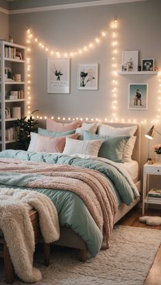 Aesthetic Bedroom Design for Teen Girls: Ideas &amp; Tips Bright Cozy Bedroom Ideas, Bright Aesthetic Bedroom, Teen Room Makeover Inspiration, Aesthetic Teen Bedroom Decor, Teen Room Ideas Aesthetic, Teen Girl Boho Bedroom, Room Ideas For Girls Teenagers, Teen Bedroom Ideas Girl