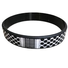 These Kuffiyeh Wristbands are made of rubber and available in 3 colors! Select your favorites from our Black, Green & White bands! Casual Band Bracelets For Friendship, Adjustable Casual Plastic Wristband, Casual Black Band Wristband, Casual Adjustable Plastic Wristband, Casual Black Wristband, Trendy Black Plastic Bracelets, Black Casual Wristband For Friendship, Casual Plastic Wristband Gift, Casual Black Band Wristband Bracelet