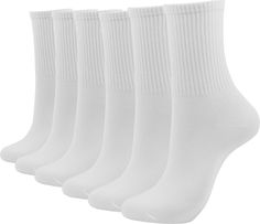 PRICES MAY VARY. 【SIZE 5-11】The women crew socks is highly elastic and designed to stretch to fit size 5-11. 【GOOD MATERIAL】Women's calf socks are made of 75% Cotton + 22% Polyester and 3% Spandex. 【BREATHABLE】These calf socks are soft and breathable. They are elastic and have a great stretch. You can put it on all day and they won't come off easily. 【APPLICATION】The crew socks for women are suitable for different situation, you can wear them as house socks, office socks, school socks, casual so White Breathable Cotton Socks, Comfortable Non-slip White Socks, White Comfortable Moisture-wicking Socks, School Socks, White Non-slip Comfortable Socks, Sporty White Non-slip Socks, House Socks, Comfy Socks, Women Crew Socks