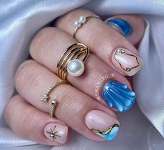 Beachy Nails, Mani Ideas, Fancy Nails, Pretty Acrylic Nails, Nails Inspo, Full Set