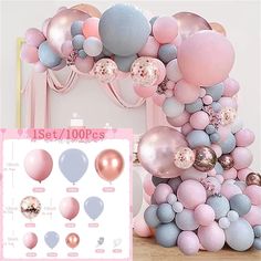 a bunch of balloons that are on top of a table