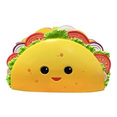 an inflatable taco with lots of vegetables on it's head and eyes