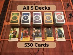 a board game with all 5 decks and the numbers on each card are $ 350