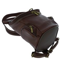 This unique and elegant genuine leather Italian backpack features the classic look of genuine leather and innovative design, which allows it to easily convert from shoulder bag to a backpack. The strap that attaches to the back of the backpack has a zipper in the middle, which can be closed to make a single strap for shoulder bag design, or open to make dual straps for backpack design. The backpack is perfect whether you are headed to work, running errands, or traveling. The main compartment eas Italian Leather Handbags, Backpack Design, Italian Bags, Backpack Handbag, Handmade Handbags, Genuine Leather Bags, Florence Italy, Elegant Accessories, Designer Backpacks