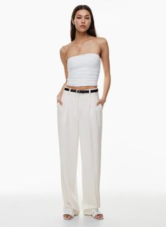 THE EFFORTLESS PANT™ | Aritzia Chic Pleated Relaxed Fit Wide Leg Pants, Chic Pleated Wide Leg Pants With Relaxed Fit, Chic Wide Leg Pleated Pants With Relaxed Fit, Chic Wide Leg Pants With Pleated Waist, Chic Wide-leg Pants With Pleated Waist, Chic Summer Wide Leg Pants With Pleated Waist, Chic Summer Pants With Pressed Crease, Chic Relaxed Fit Pleated Pants, Versatile Summer Formal Wide Leg Pants