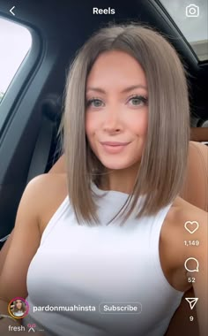 Longbob Hair Mid Length, Light Brown Long Bob, Highlights Brown Hair Short, Longbob Hair, Mushroom Hair, Short Hair Highlights, Morning Hair, Dark Blonde Hair Color, Dark Brunette Hair