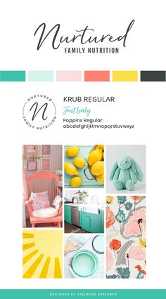 the front cover of a magazine with images of furniture and accessories in pastel colors