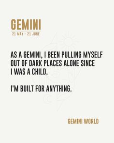 @gemini.world | #gemini #geminiworld #geminifacts #geminis #geminimemes #zodiacsigns #geminilife #geminimen #geminiwoman #itsageminithing #geminireels #zodiac #zodiacmemes #zodiacsign #gems #zodiacs #zodiacpost #geminibaby #geminitwins #geminishit #imagemini♊️ #imagemini Gemini Birthday Quotes, Gemini Quotes Personality, Gemini Woman Quotes, Gemini Core, May Gemini, Birth Month Quotes, Sun In Gemini, Gemini Zodiac Quotes, Gemini Compatibility