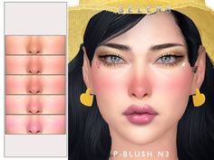 an image of a woman's face with different skin types and shapes on it