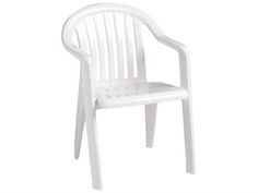 a white plastic chair on a white background