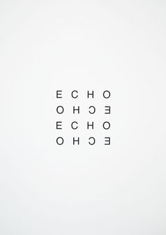 an image of the word echo written in black on a white background with text below it