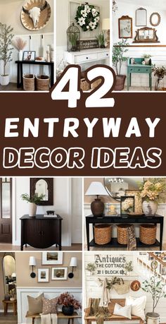 Get inspired with 42 entryway decor ideas to impress every guest! From chic accents to functional storage, create a welcoming space that sets the tone for your home. Vintage Entryway Ideas, Functional Entryway Ideas, Small Foyer Ideas Entryway, Small Foyer Ideas, Foyer Ideas Entryway, Foyer Ideas