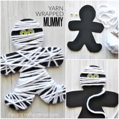 Diy Halloween Activities, Mummy Craft, Yarn Fine, Mummy Crafts, Halloween Infantil, Halloween Fest