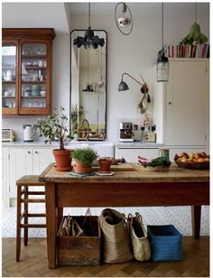 the kitchen is clean and ready to be used as a dining room table or breakfast nook