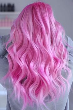 Cotton Candy Pink Hair Color Ideas Light, Candy Pink Hair, Trendy Hair Color Ideas, Cotton Candy Pink Hair, Spring Hair Color Trends, Pink Hair Color Ideas, 2024 Hair Color, Pink Hair Color, Pink Hair Dye