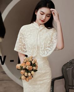 Modern Chinese Cheongsam Engagement Dress - Weqipao Simple Cheongsam Dress, Cambodian Dresses Modern, Chinese Dress Modern Style, Tea Dresses For Women, Cheongsam Modern Wedding, Modern Qipao Wedding, Modern Chinese Fashion, Qipao Wedding Dress, Chinese Dress Modern