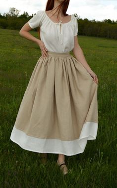 I've always loved the look of a skirt paired with a petticoat, without the need to wear two skirts at once. And that's how this beautiful gathered skirt came to life! This skirt features gathered waist with flat waistband and white hem at the bottom. The white hem creates the illusion of a skirt with the white petticoat. You can also choose a version with flower or moon embroidery. There is a choice of gold and silver thread for moon embroidery. Please enter the thread color in the personalization box.  The skirt is custom-tailored with a flat waistband, so it's essential for you to specify your waist measurement in the personalization box. 𝐖𝐞 𝐬𝐞𝐰 𝐭𝐡𝐞 𝐬𝐤𝐢𝐫𝐭 𝐭𝐨 𝐚 𝐰𝐚𝐢𝐬𝐭 𝐜𝐢𝐫𝐜𝐮𝐦𝐟𝐞𝐫𝐞𝐧𝐜𝐞 𝐮𝐩 𝐭𝐨 𝟏𝟏𝟎 𝐜𝐦 How to measure your waist circumference:  Take a tape White Petticoat, Skirt Cottagecore, Vintage Style Skirts, Moon Embroidery, Linen Maxi Skirt, Skirt Linen, Skirt And Blouse, Linen Skirt, Gathered Skirt