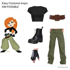 an image of some clothes and accessories that are in the style of cartoon character costumes