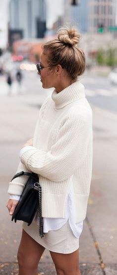 . Happily Grey, Outfit Chic, Outfit White, Minimal Outfit, Knitwear Fashion, Outfit Trends, Mode Inspo