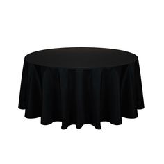 a black round tablecloth on a white background